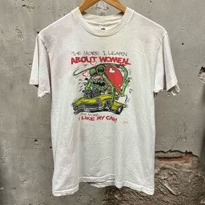 Rat Fink Vintage 1991 SIGNED The More I Learn About Women Racing Tshirt Medium M